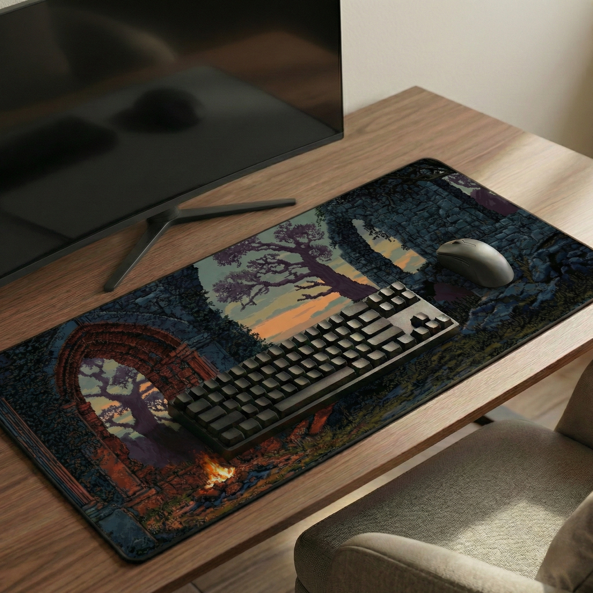 Gothic Ruins Gaming Desk Mat