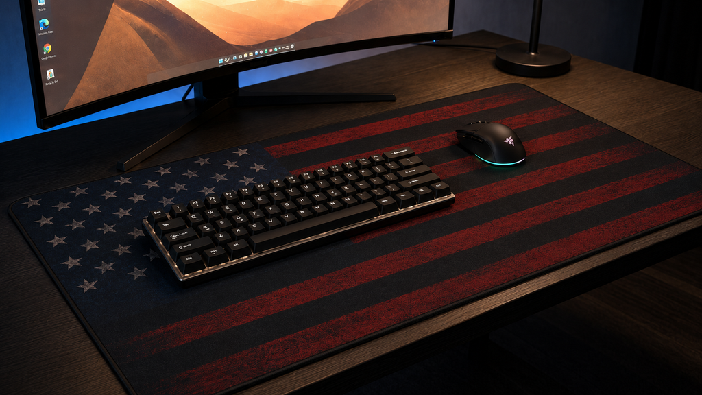 Liberty Worn — Distressed American Flag Desk Mat
