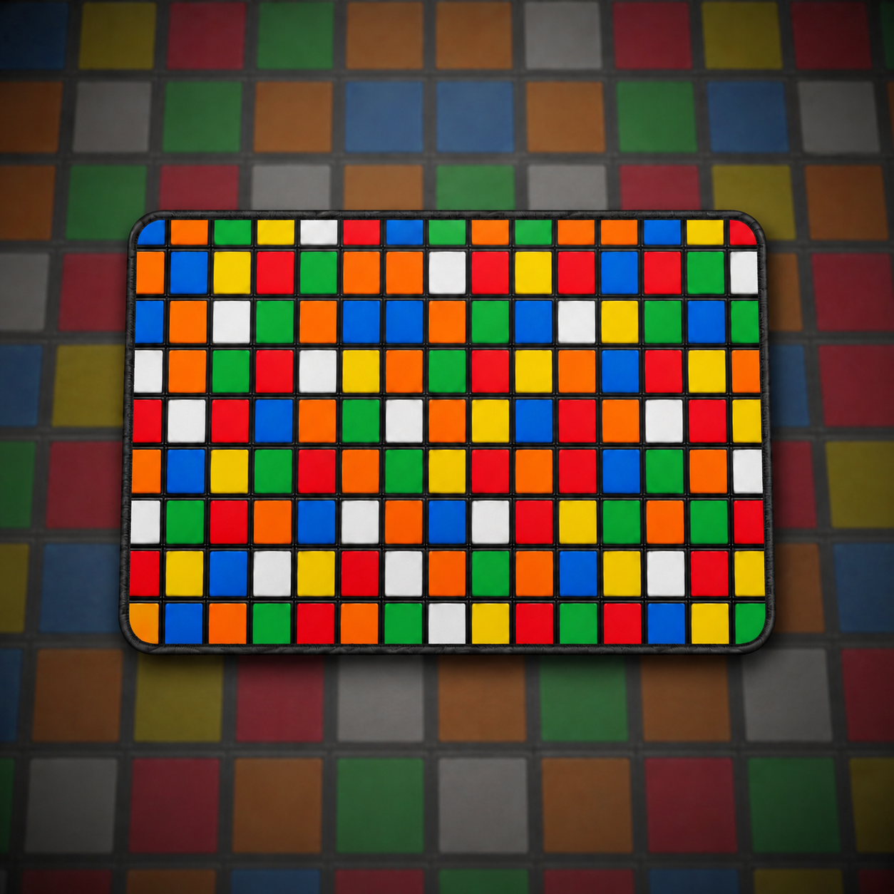 Color Scramble — Puzzle Cube Desk Mat