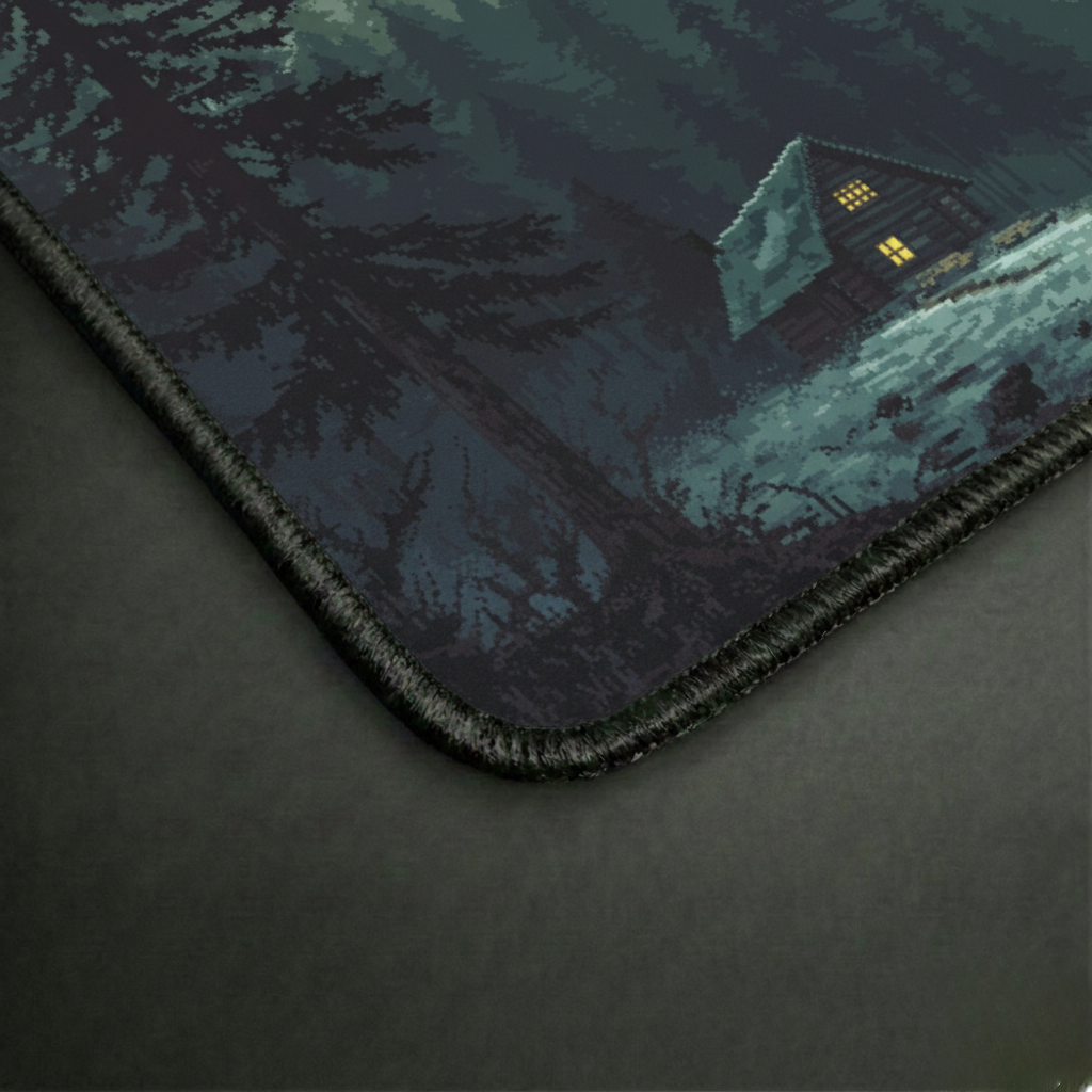 Foggy Forest Cabin Desk Mat