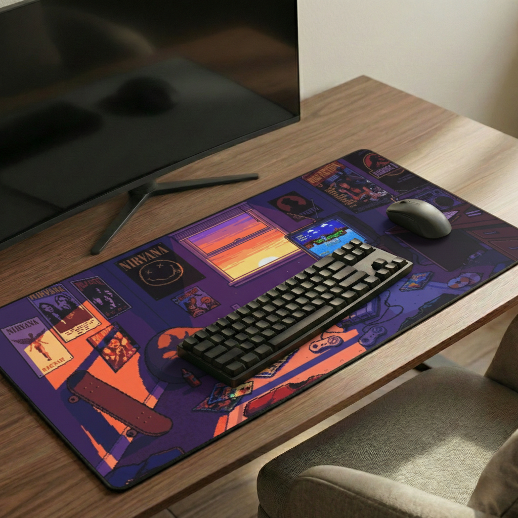 90s Gamer Room Desk Mat
