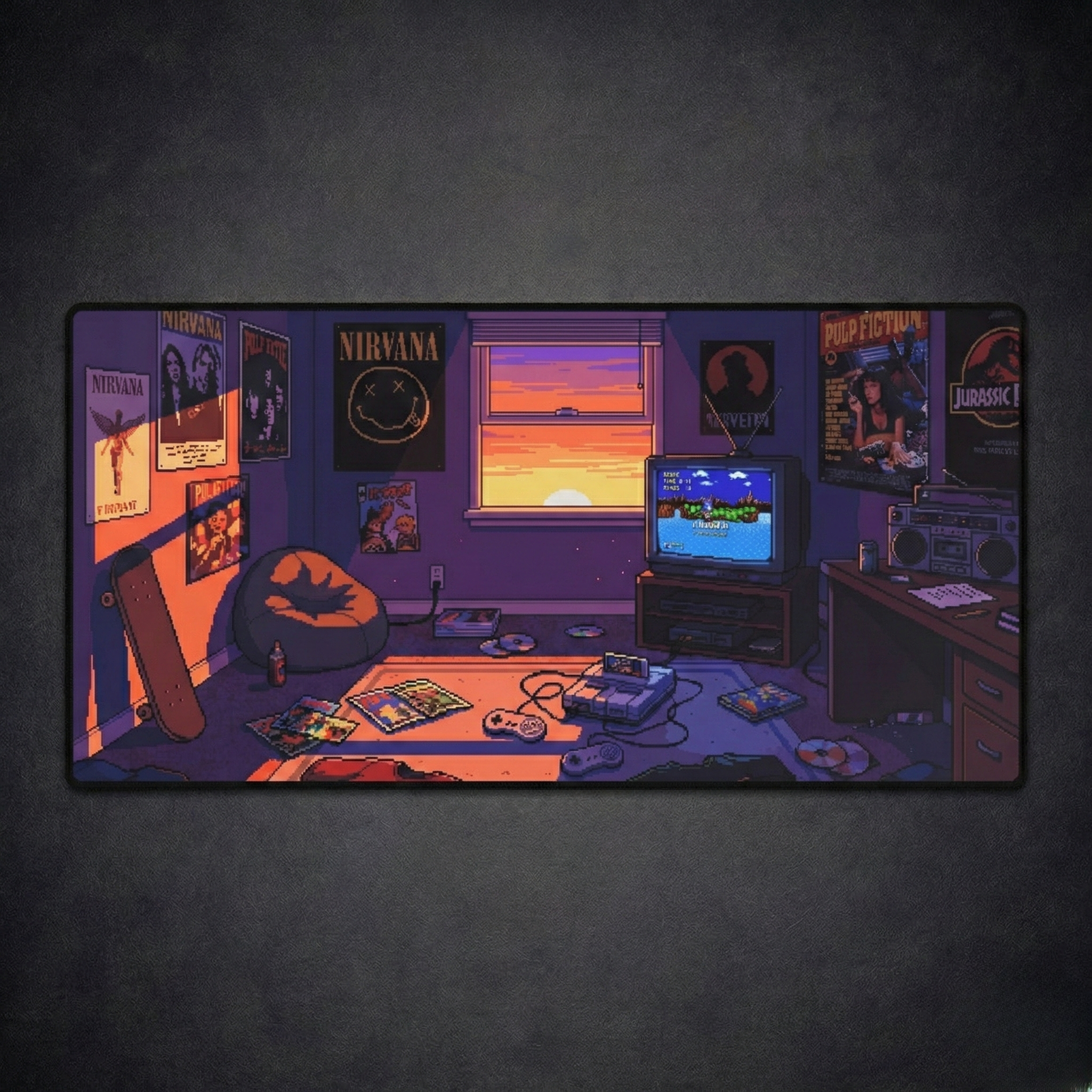 90s Gamer Room Desk Mat