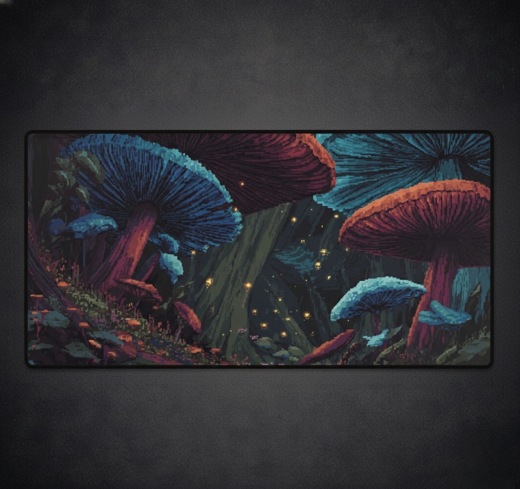 Enchanted Mushroom Forest Desk Mat