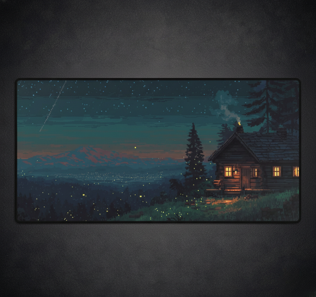 Starlit Cabin Desk Mat