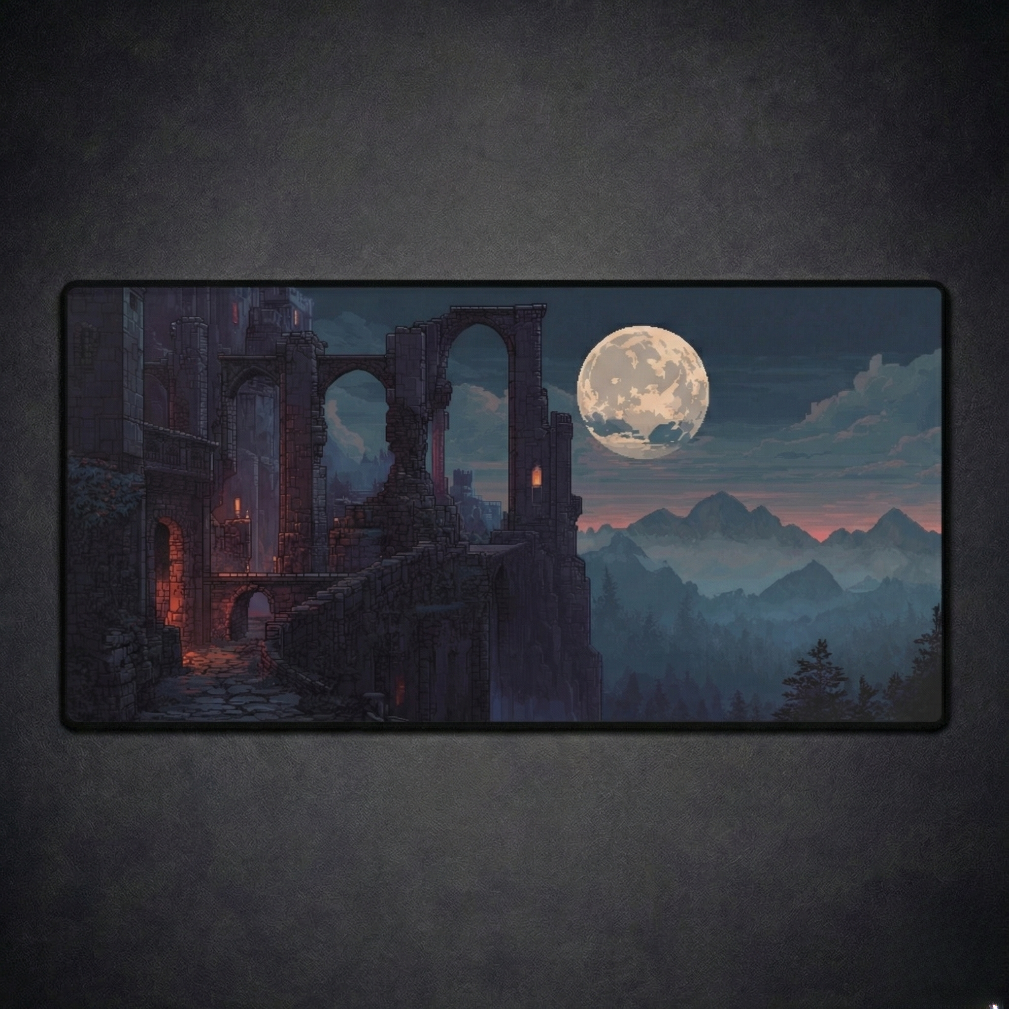 Moonlit Ruins Desk Mat
