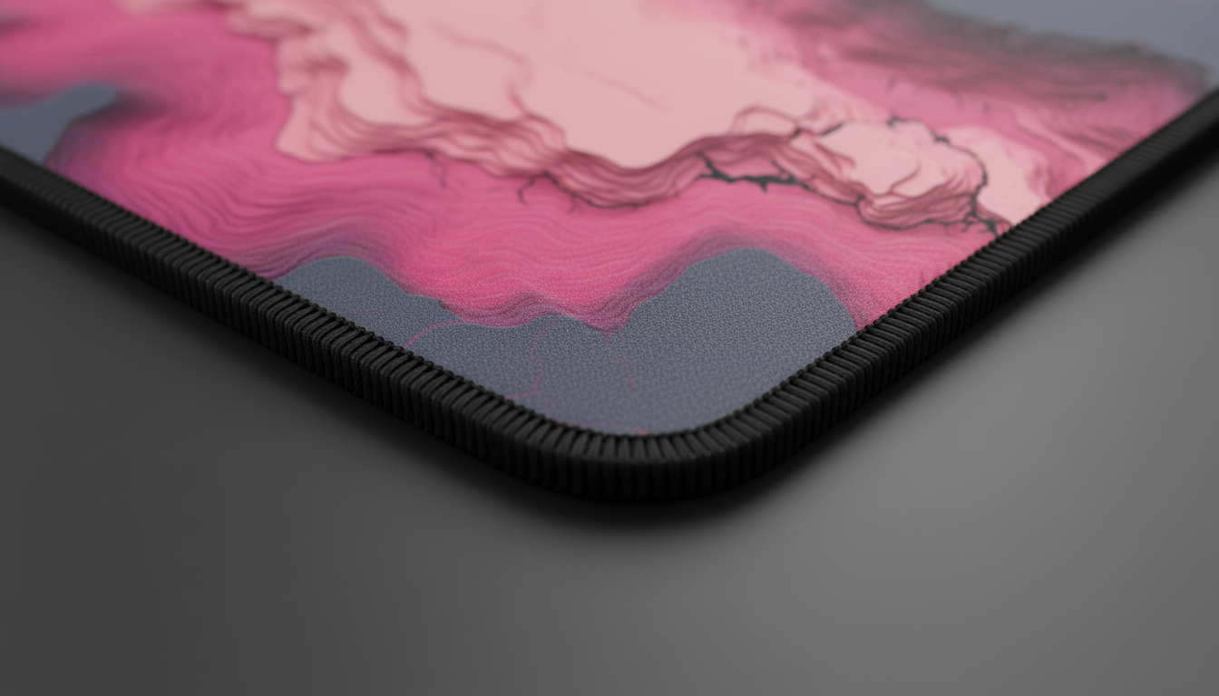 Crimson Flow — Abstract Energy Desk Mat