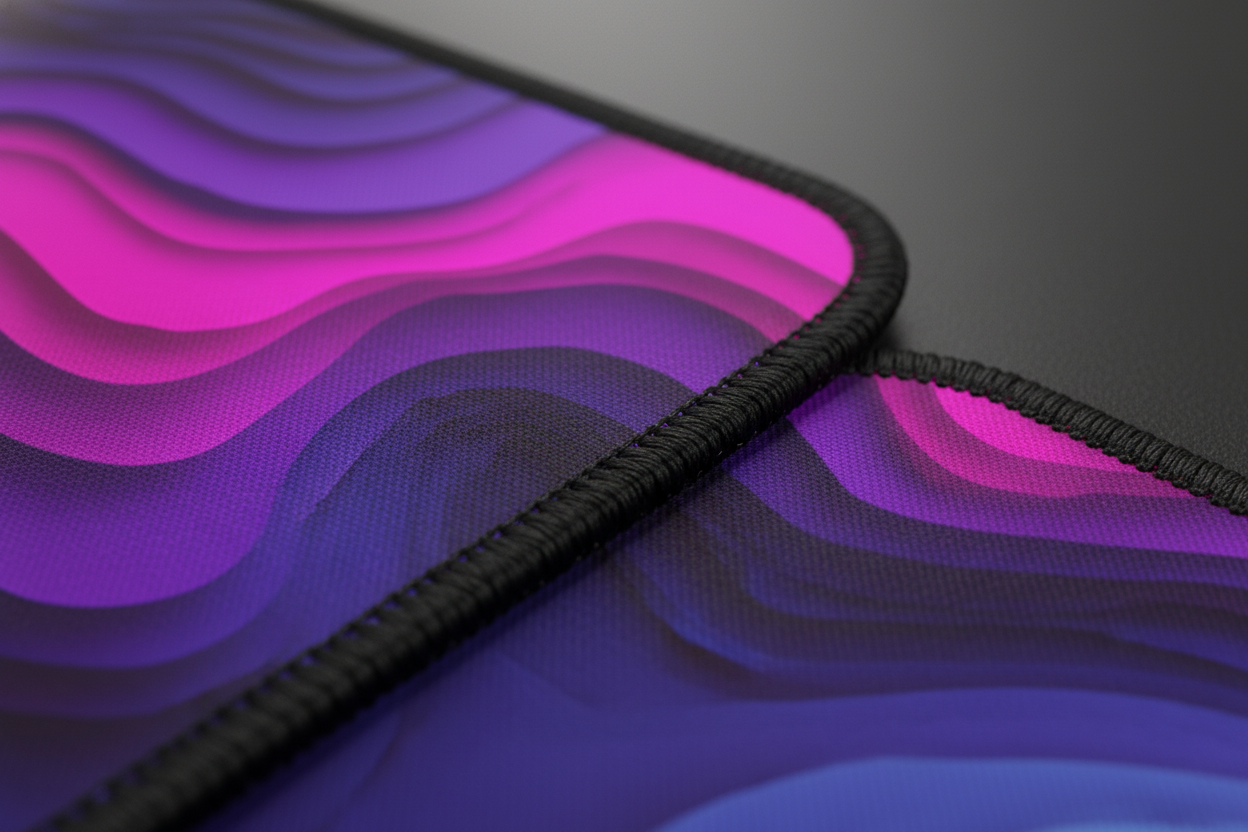 Neon Flow — Synthwave Waves Desk Mat