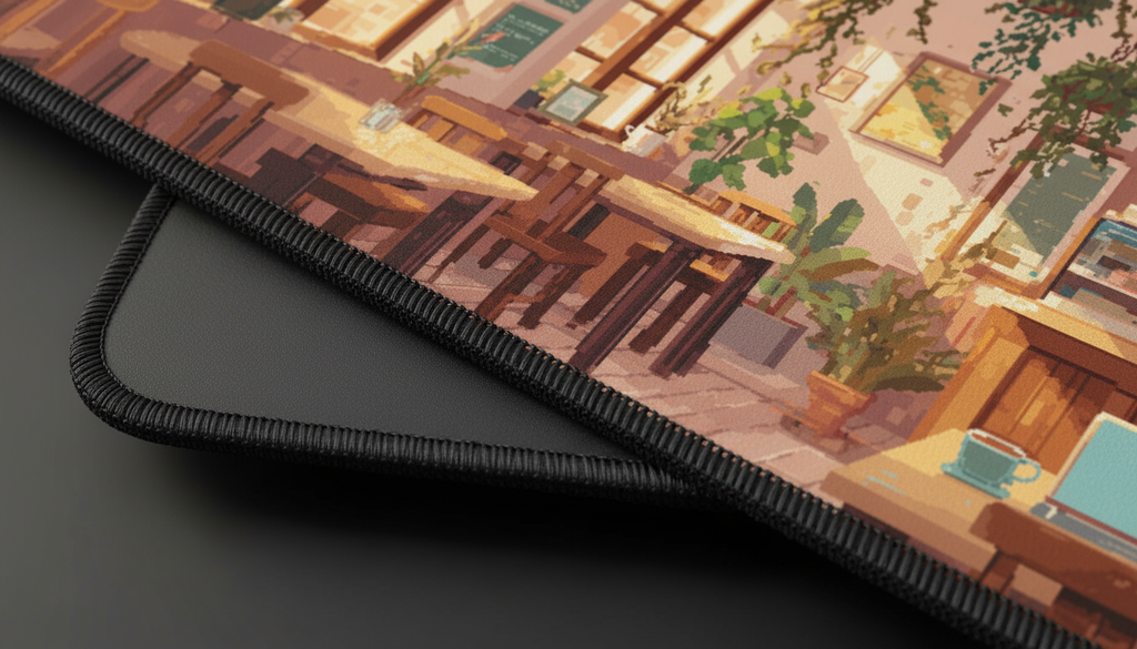 Garden Café — Cozy Pixel Café Desk Mat