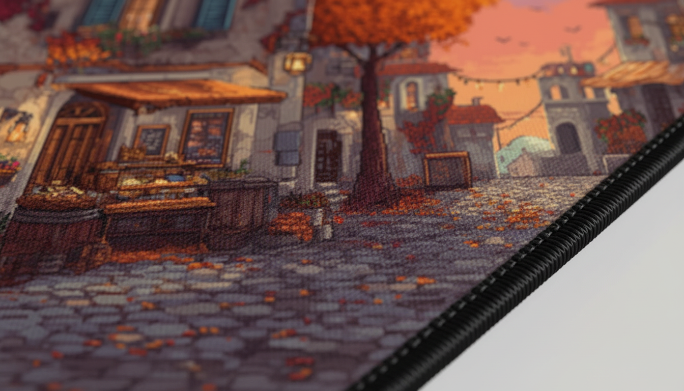 Autumn Square — European Village Desk Mat