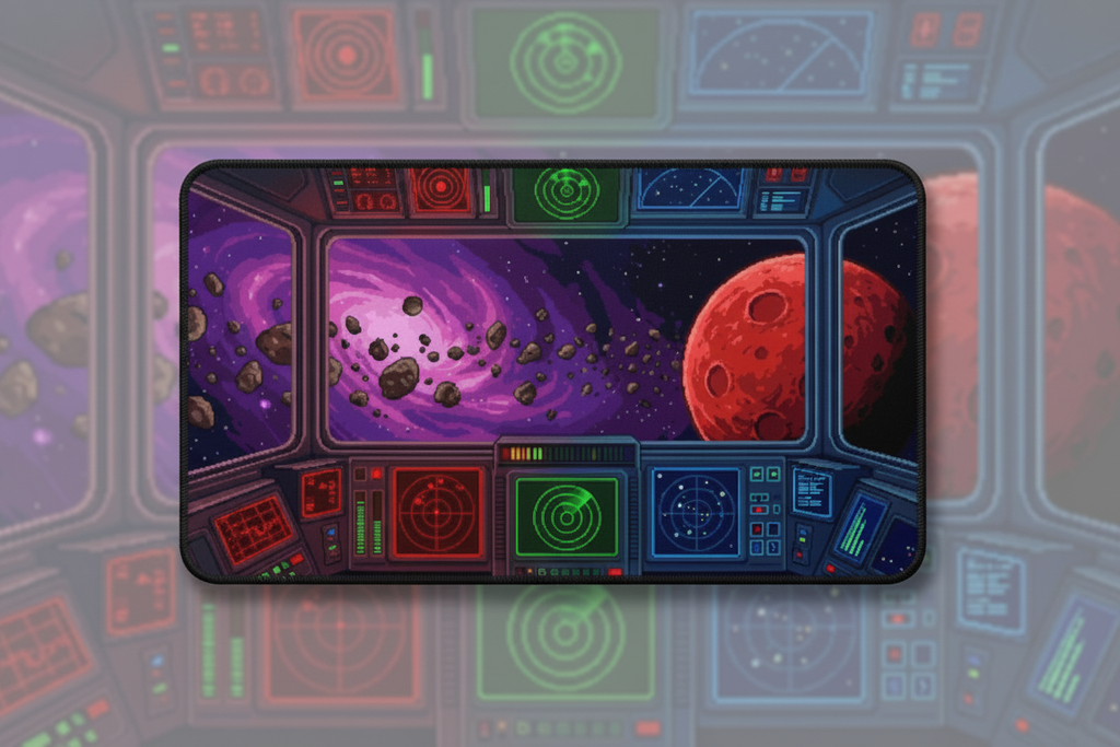 Cosmic Bridge — Space Station Control Desk Mat