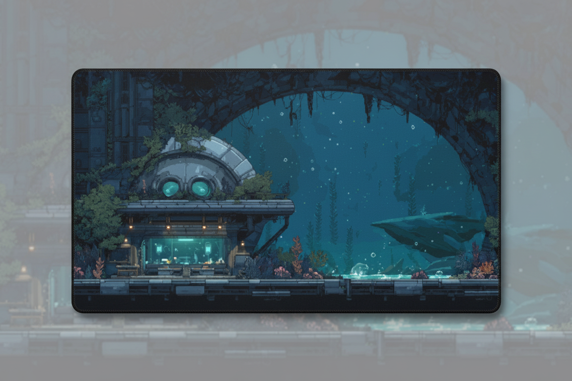 Deep Current — Underwater Research Station Desk Mat