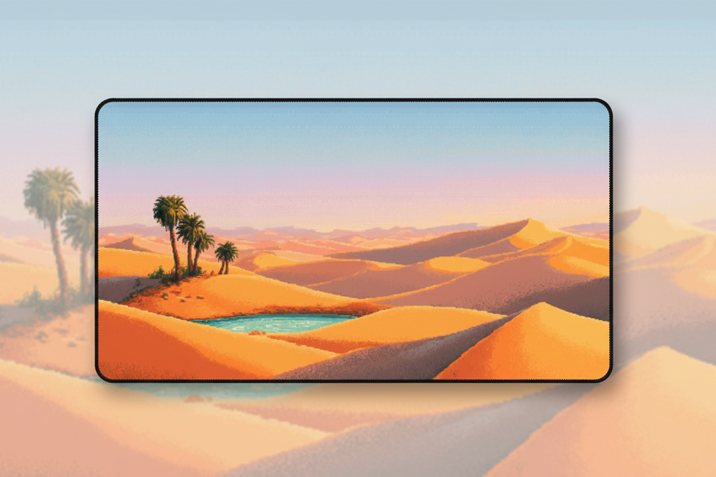 Desert Oasis — Sunrise Dunes Desk Mat