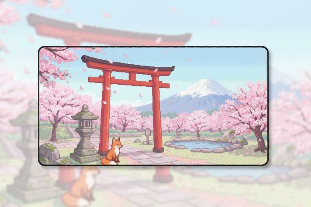 Sakura Gate — Japanese Spring Desk Mat