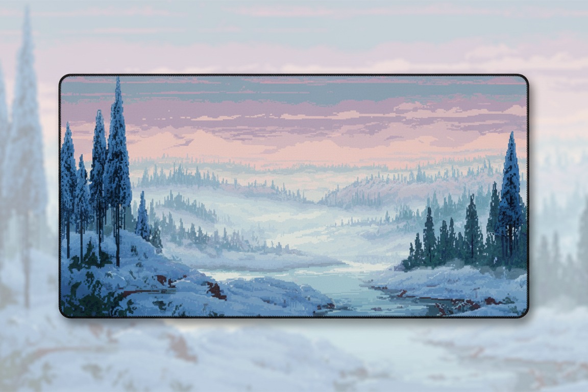 Frozen Peaks — Winter Wilderness Desk Mat