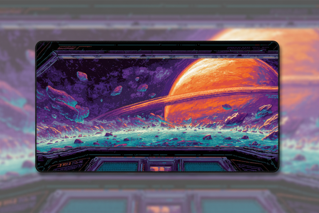 Cosmic Horizon — Alien Planet Desk Mat