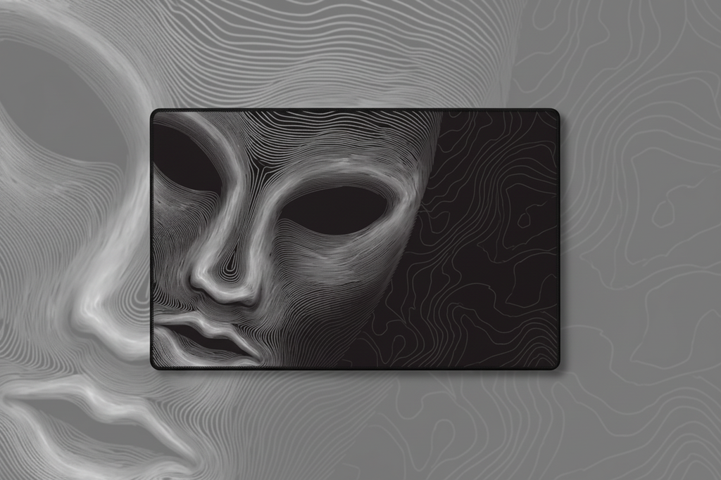 Silent Echo — Ethereal Face Desk Mat