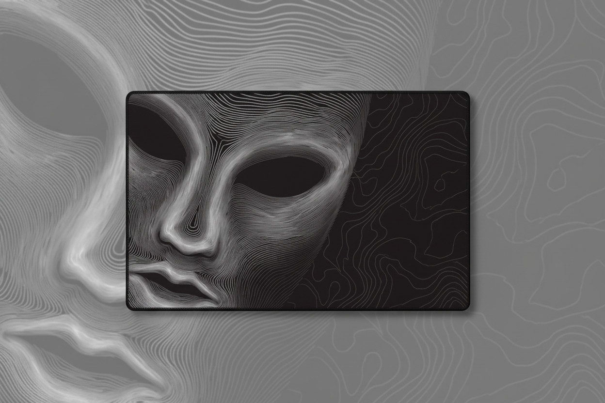Silent Echo — Ethereal Face Desk Mat