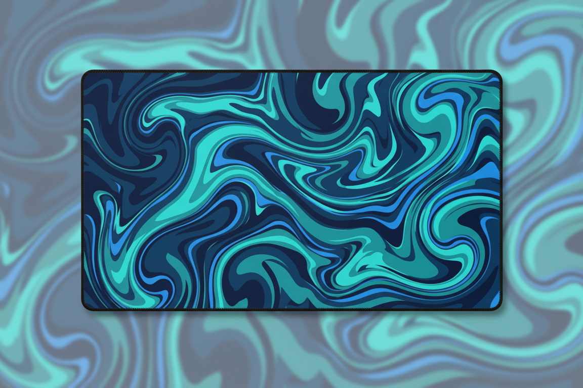 Tidal Flow — Liquid Abstract Desk Mat