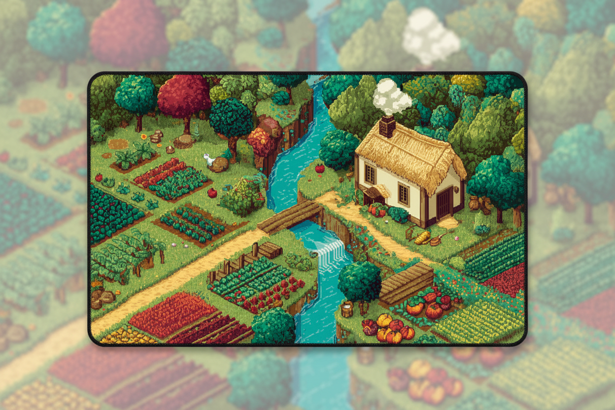 Harvest Valley — Pixel Farm Desk Mat