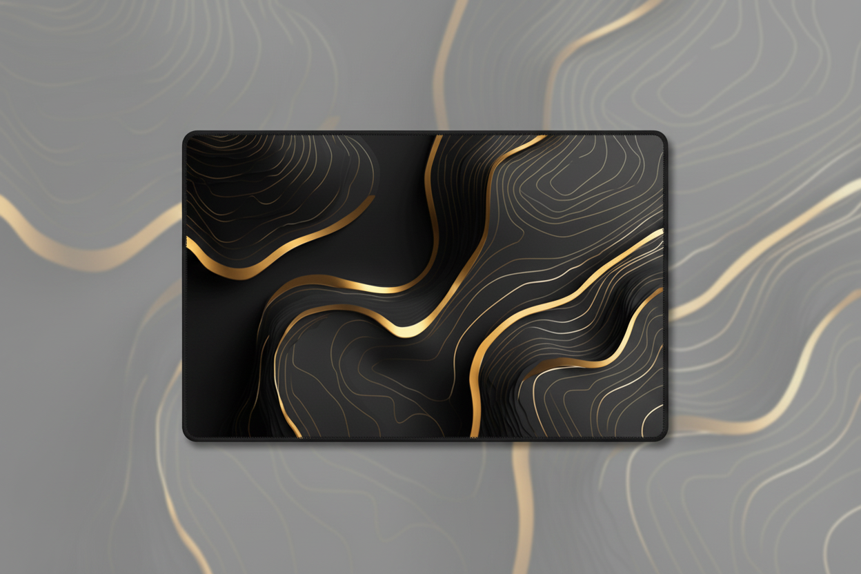 Molten Flow — Liquid Gold Desk Mat