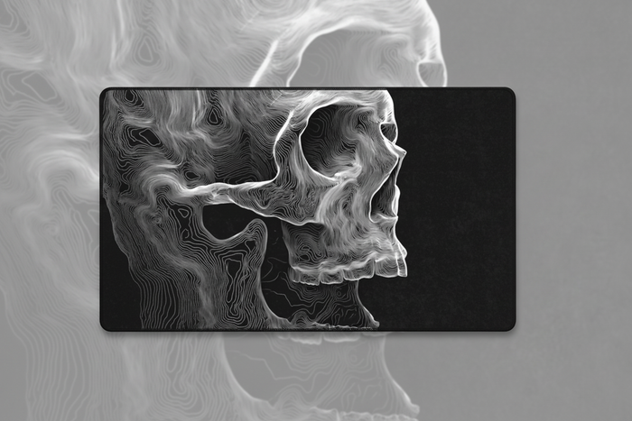 Spectral Drift — Ethereal Skull Desk Mat