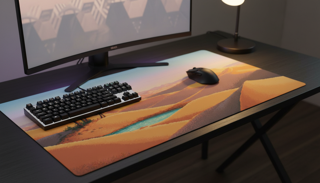 Desert Oasis — Sunrise Dunes Desk Mat