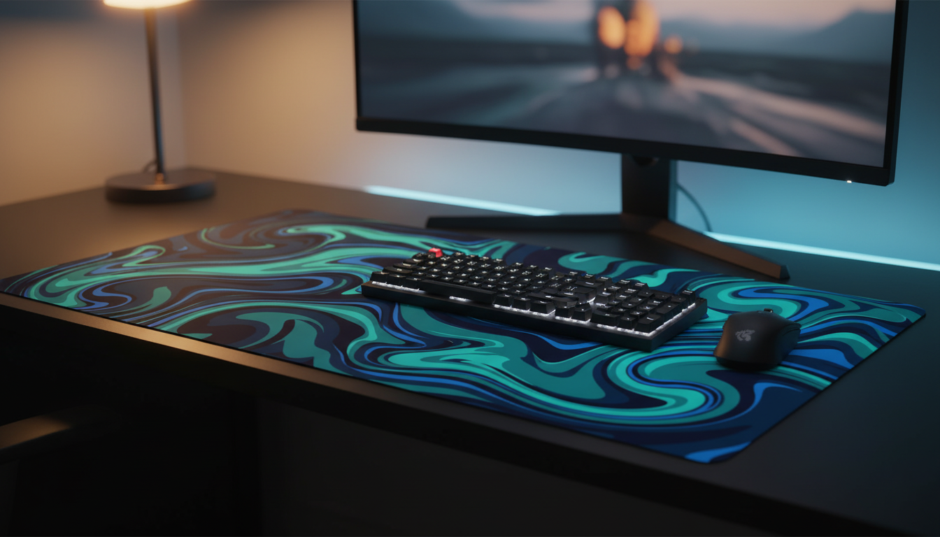Tidal Flow — Liquid Abstract Desk Mat
