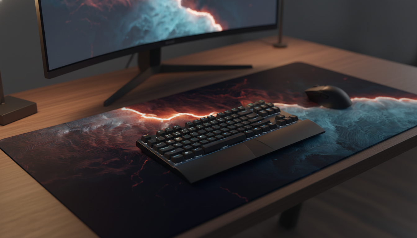 Storm Rift — Lightning Strike Desk Mat