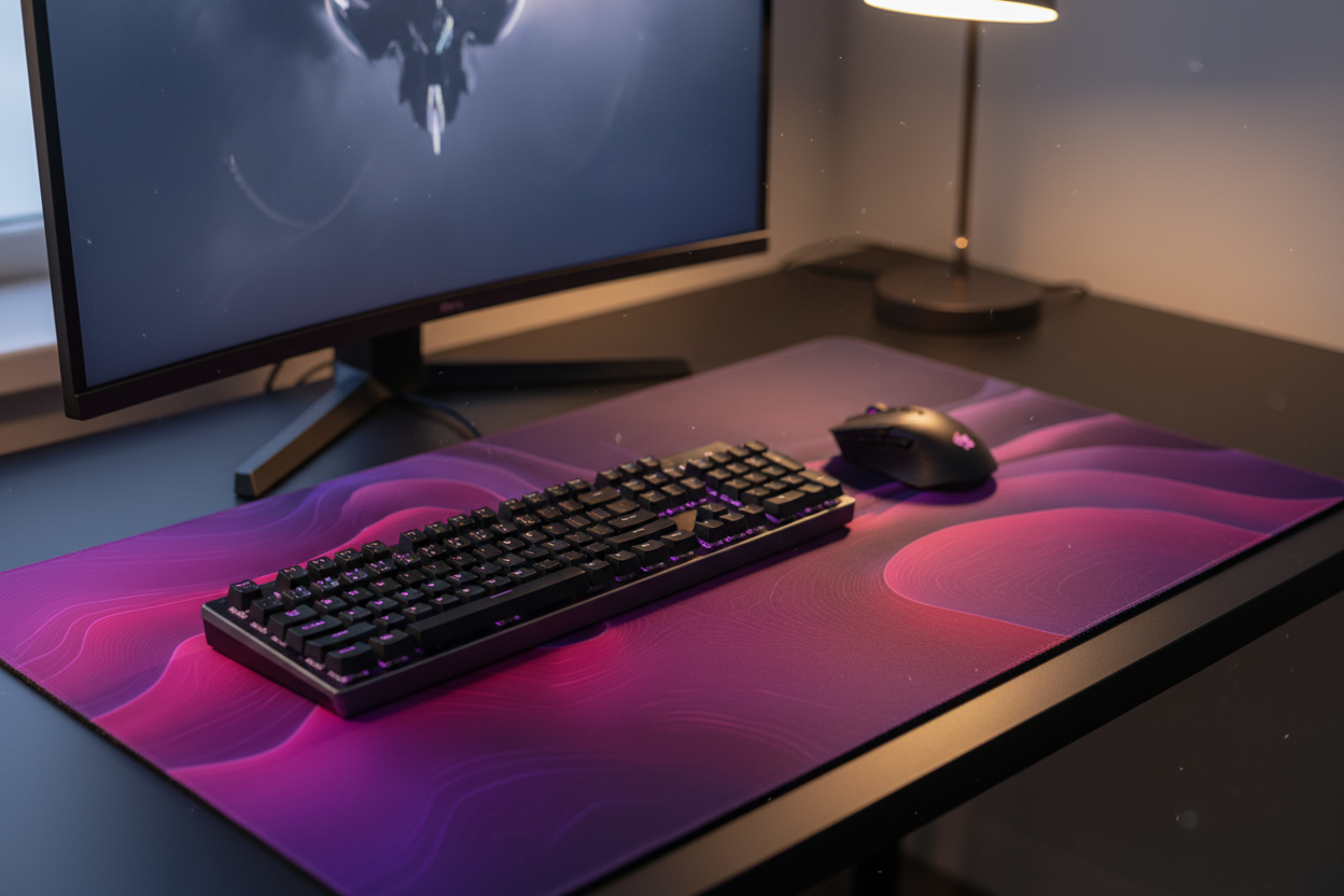 Velvet Flux — Abstract Wave Desk Mat