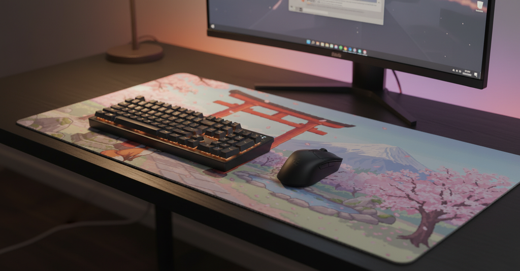 Sakura Gate — Japanese Spring Desk Mat