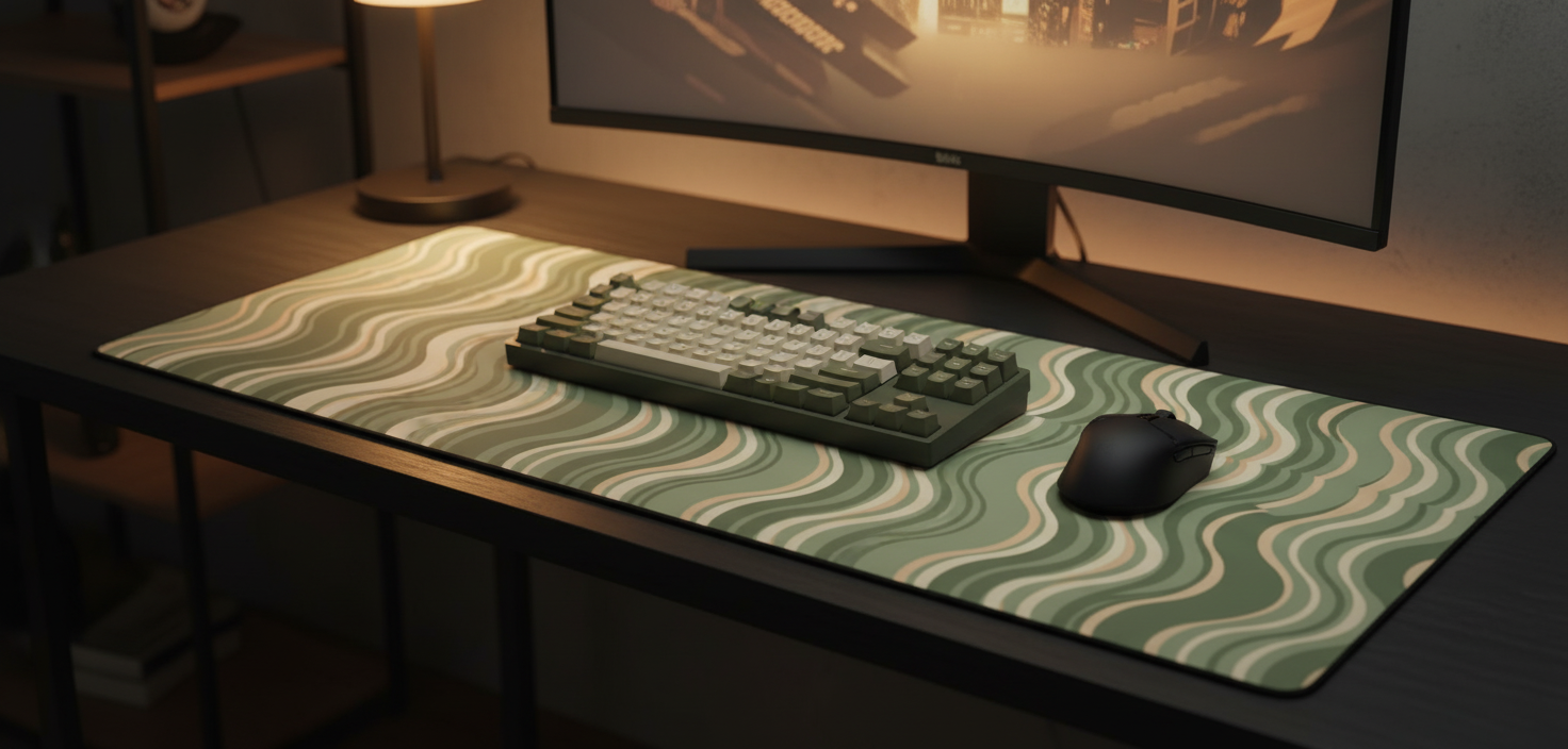 Wave Current — Retro Flow Desk Mat