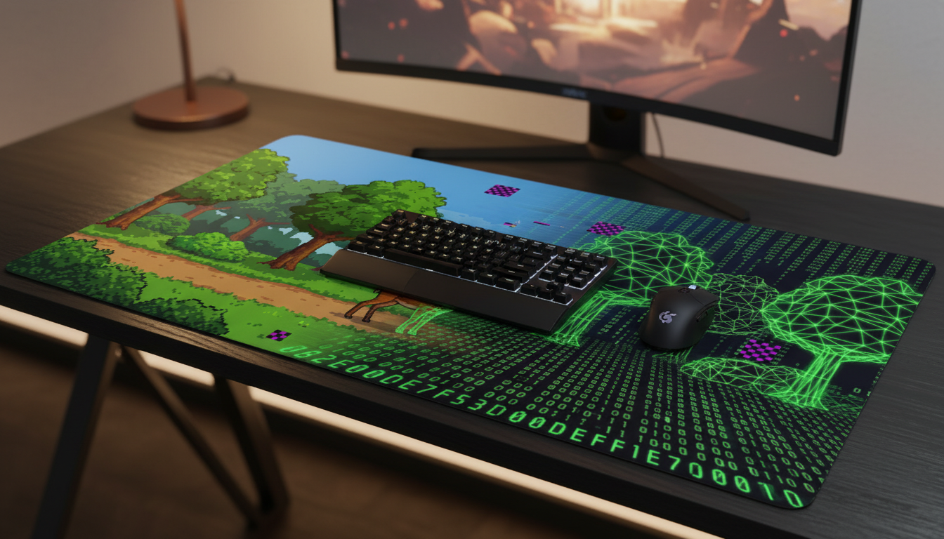 Digital Forest — Pixel Reality Desk Mat