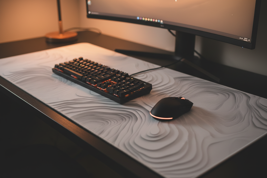 Flux Wave — Minimalist Topography Desk Mat