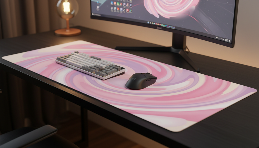Cotton Candy — Pastel Swirl Desk Mat