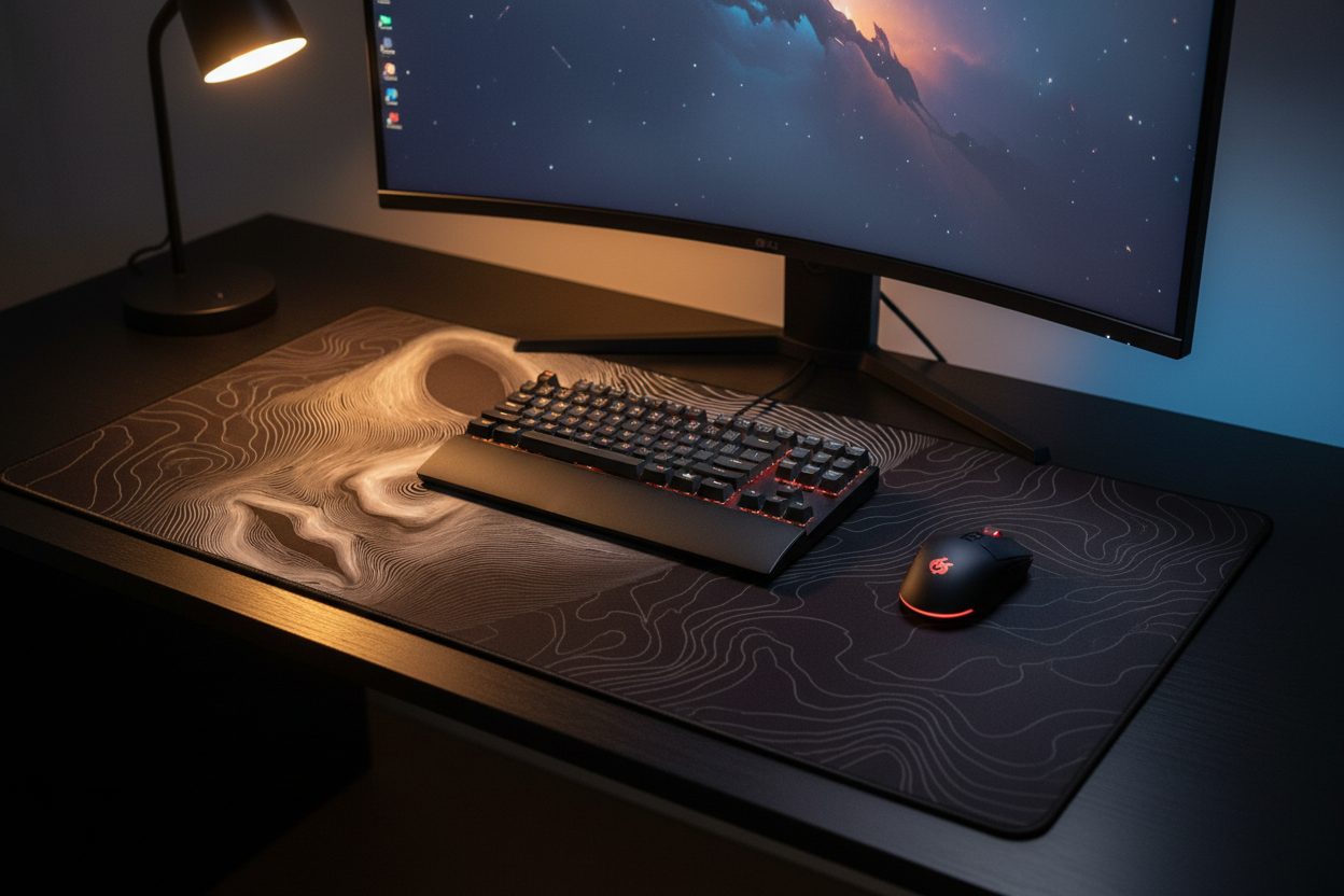 Silent Echo — Ethereal Face Desk Mat
